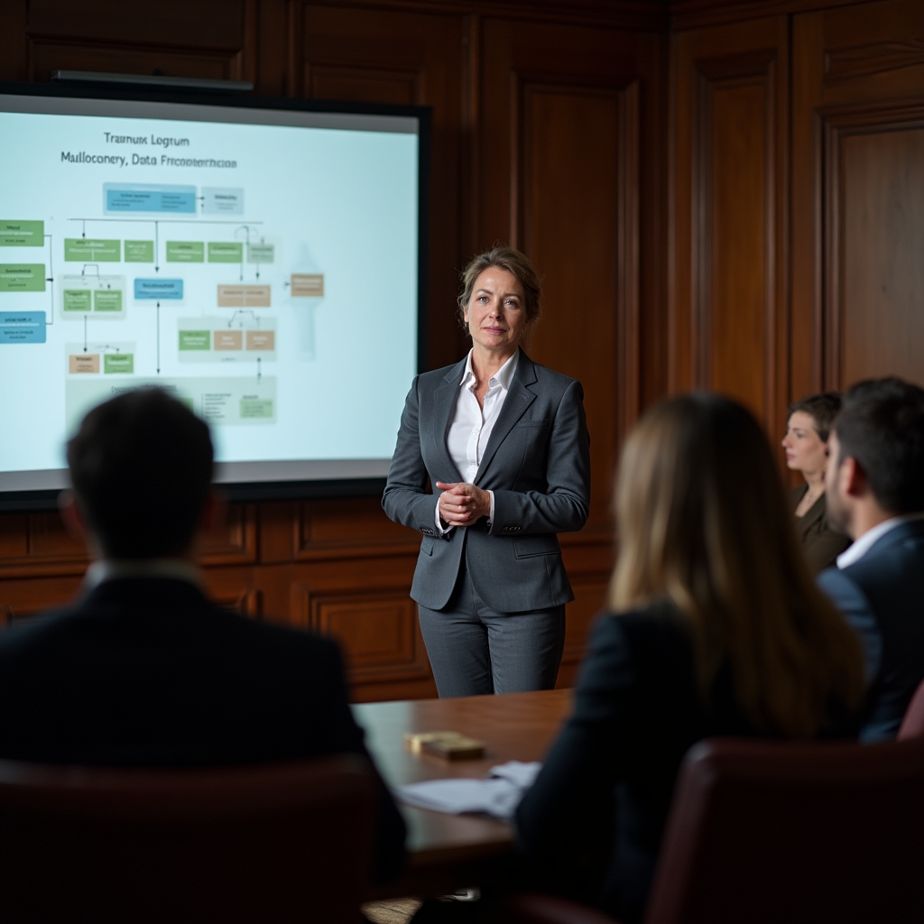 Facilitator conduc o sesiune de formare în date
